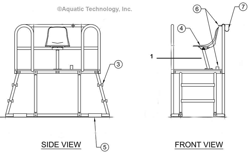 Paragon Lookout Platform Lifeguard Chair Parts