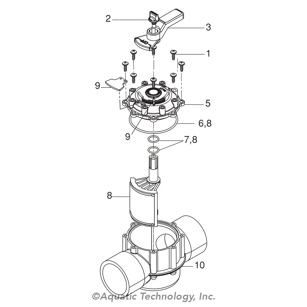 Jandy Never Lube Large Diverter 2-Port Valve 4718 Parts