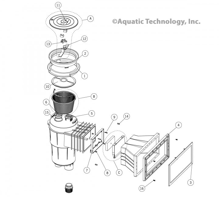 Astral 2 Inch Wide Mouth Concrete Skimmer 06601 Parts