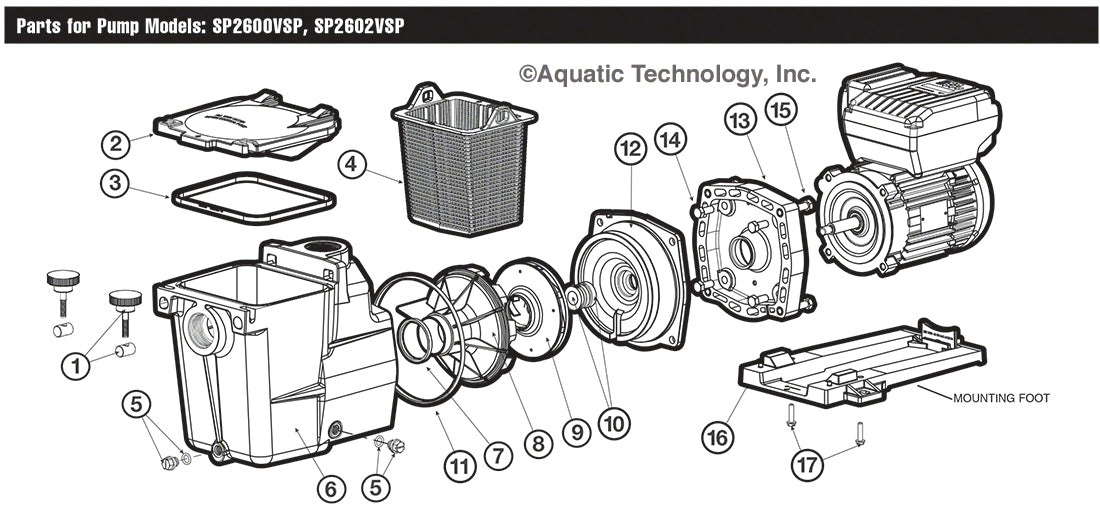 Hayward Super Pump VS Parts (Models SP2600VSP, SP2602VSP)