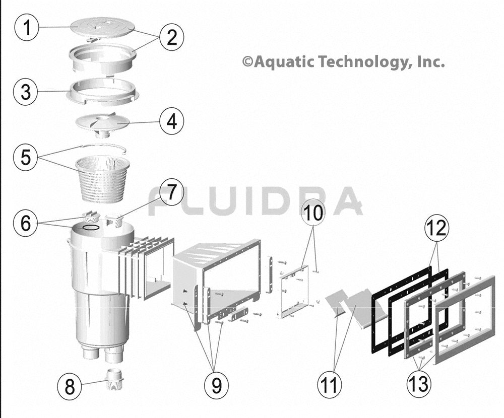 Astral 2 Inch Wide Mouth Polymer and Steel Vinyl Liner Skimmer 28884 Parts