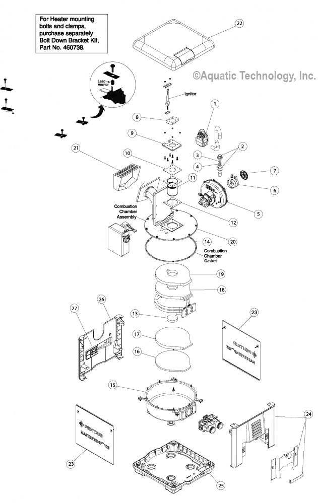 Pentair MasterTemp 125 Heater Burner System Parts
