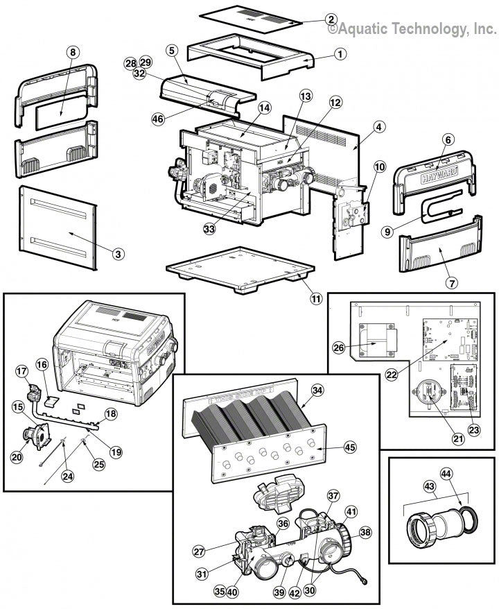 H400fd Control Module Hayward Universal H-Series H400FD Low Nox Heater Replacement Parts