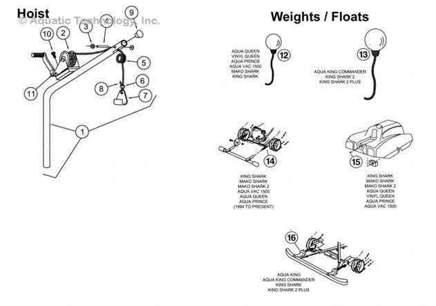 Aqua Vac AquaVac Hoist, Weights And Float Parts