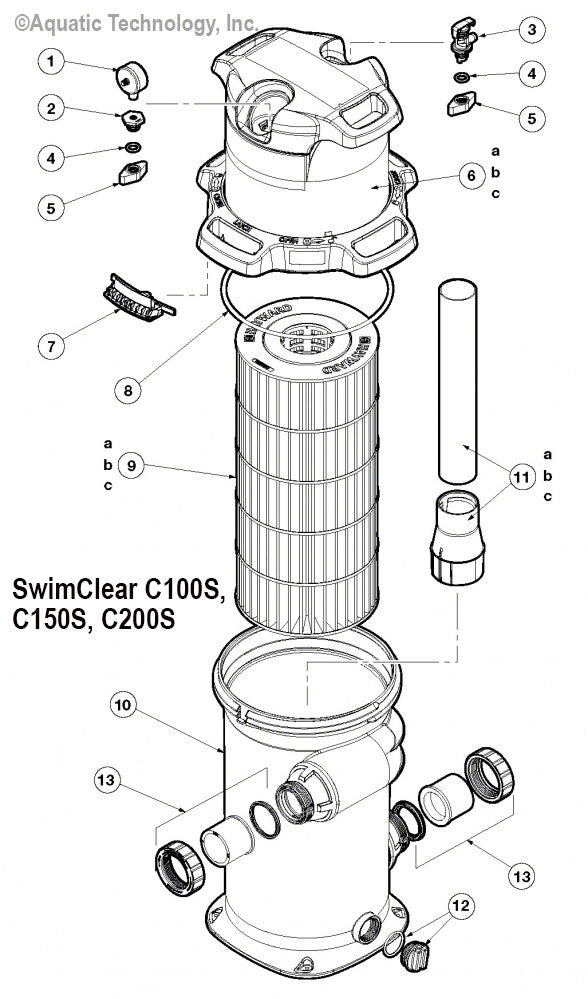Hayward SwimClear C100S, C150S, C200S Filter Parts