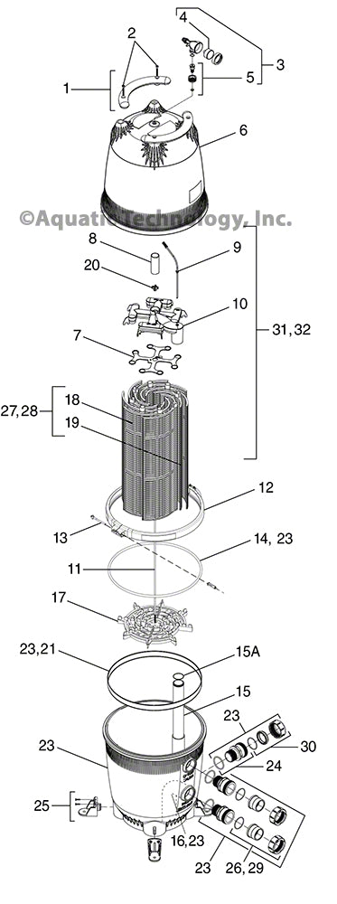 Jandy DEV Series D.E. Filter Parts