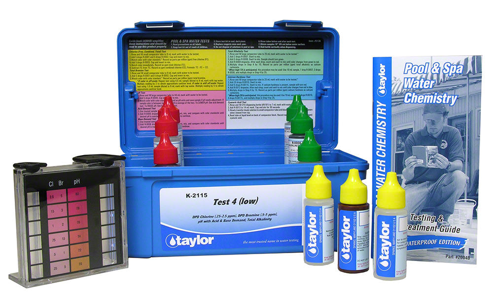 Taylor K-2115 2000 Test 4 Test Kit Alkalinity/Bromine-Chlorine LoRange Parts
