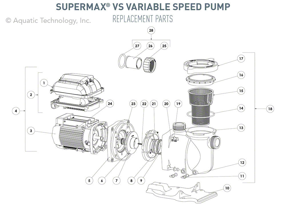 Pentair SuperMax VS Variable Speed Pump Replacement Parts