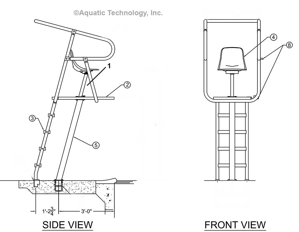 Paragon Paraflyte OSHA Style Lifeguard Chair Parts