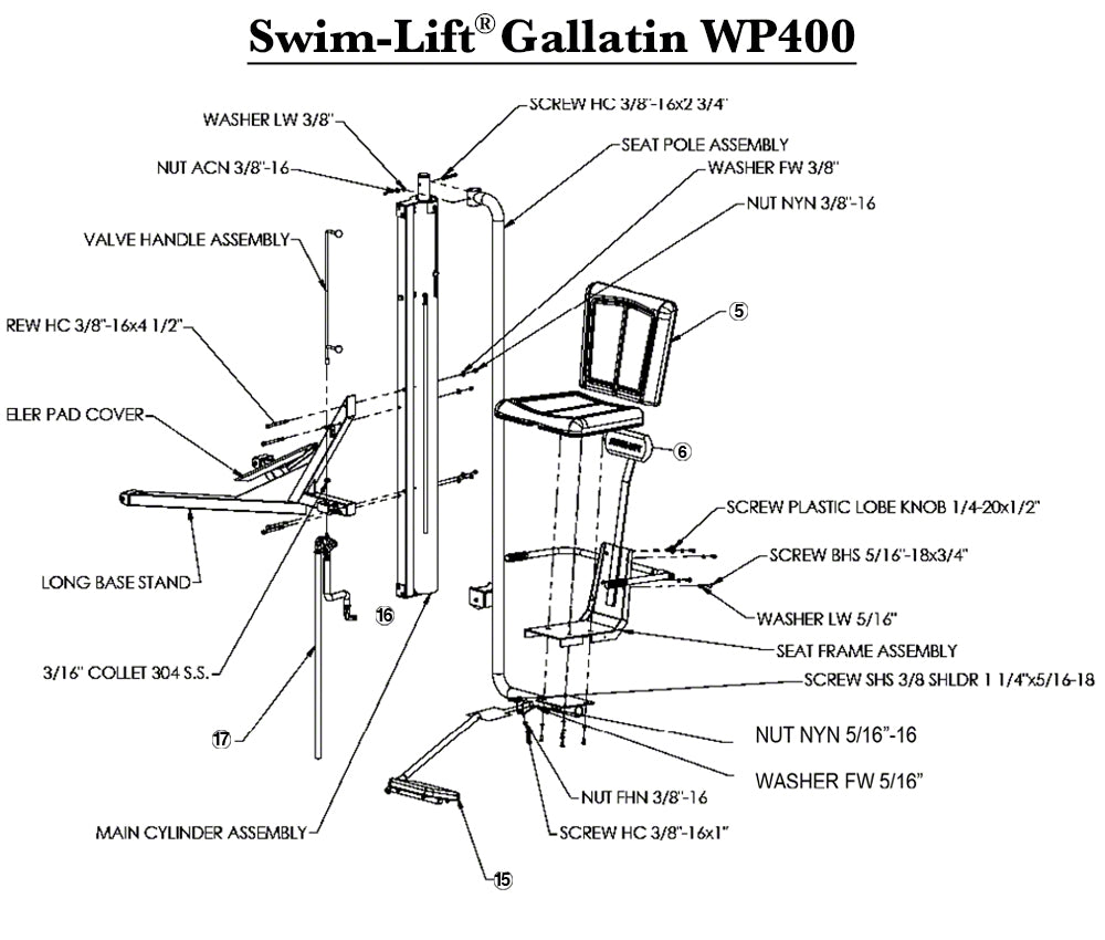 Spectrum Gallatin Pool Lift Replacement Parts