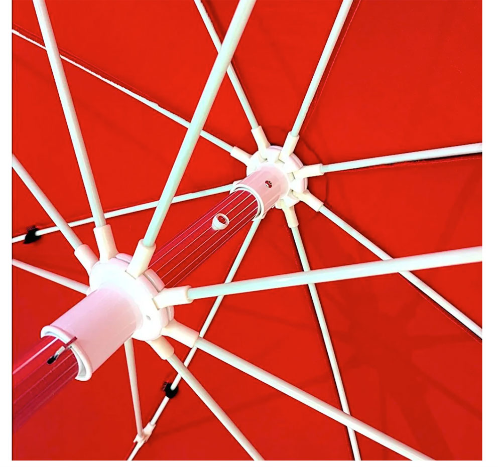 Lifeguard Umbrella With 7-1/2 Foot Diameter - Heavy-Duty - Red