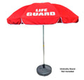 Lifeguard Umbrella With 7-1/2 Foot Diameter - Heavy-Duty - Red