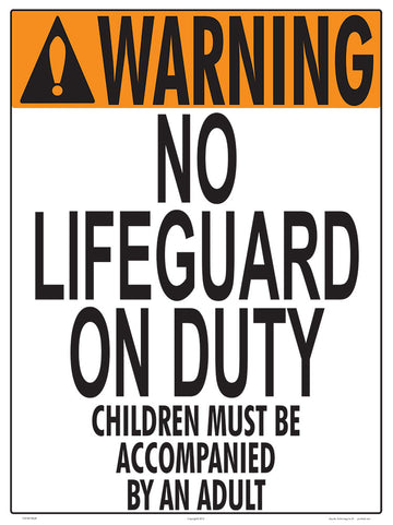 Iowa No Lifeguard (Wading Pool) - 18 x 24 Inches on Styrene Plastic