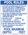 Florida Pool Rules for Diving Pools Sign - 24 x 30 Inches on Heavy-Duty Aluminum (Customize or Leave Blank)