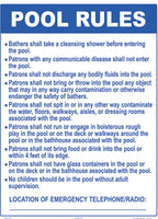 New Hampshire Pool Rules Sign - 18 x 24 Inches on Heavy-Duty Aluminum (Customize or Leave Blank)