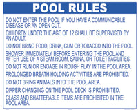 Wisconsin Pool Rules Sign - 30 x 24 Inches on Heavy-Duty Aluminum