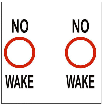 No Wake Regulatory Buoy Label - 30 x 24 Inches on Adhesive Vinyl