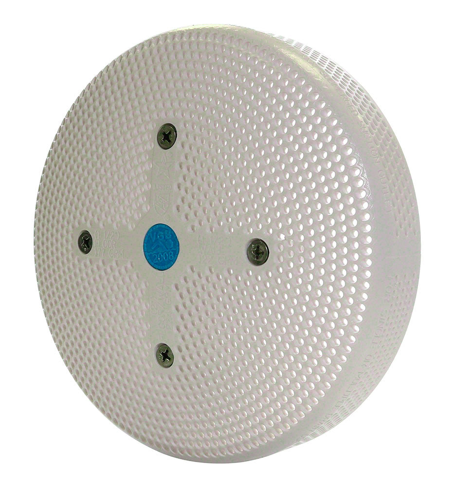 6 Inch Hockey Puck Sumpless Suction Outlet Cover With Screws - White