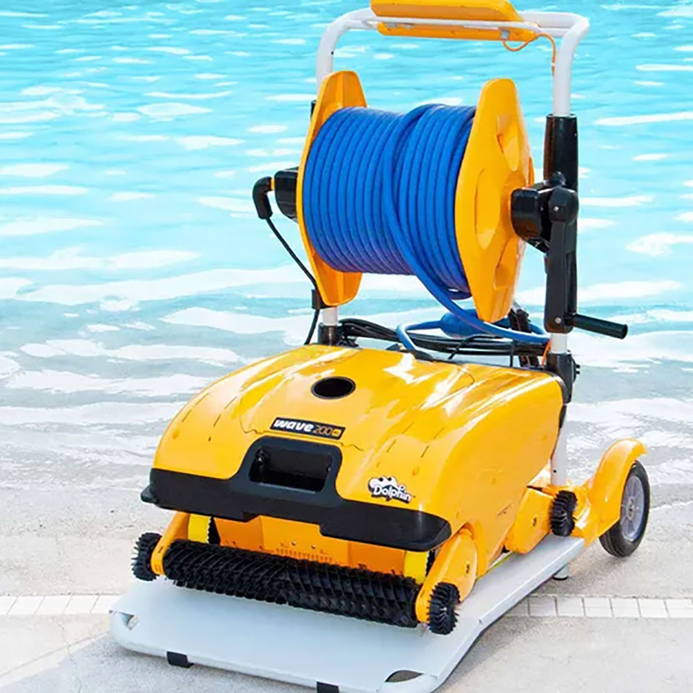 Dolphin Wave 200XL Robotic Pool Cleaner - 140 Foot Swivel Cable and Caddy