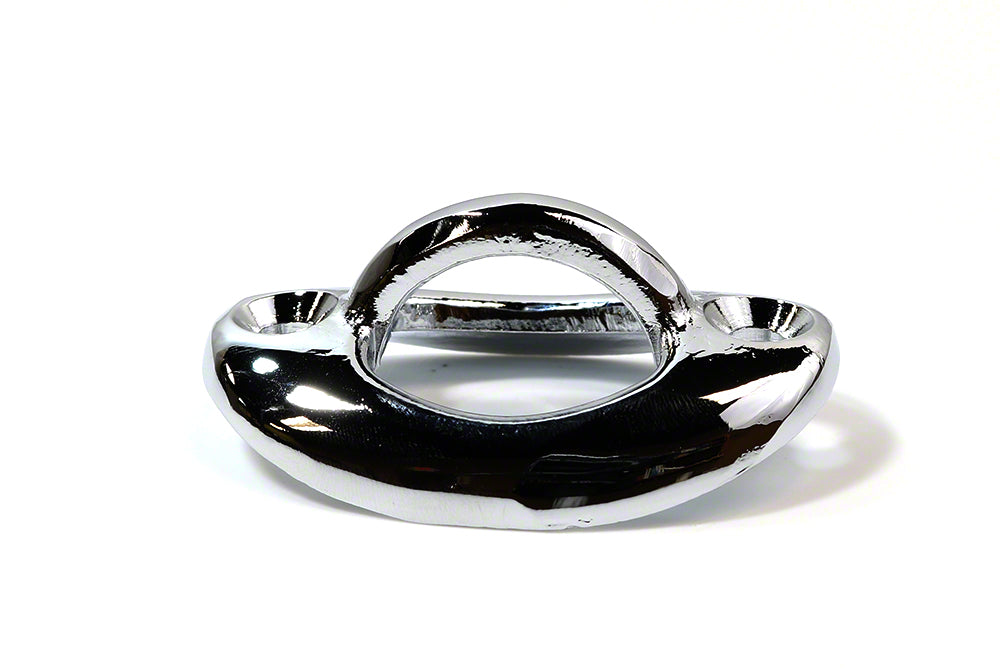 Curved Oval Rope Eyes with Screw - Chrome-Plated Brass - Set of 2