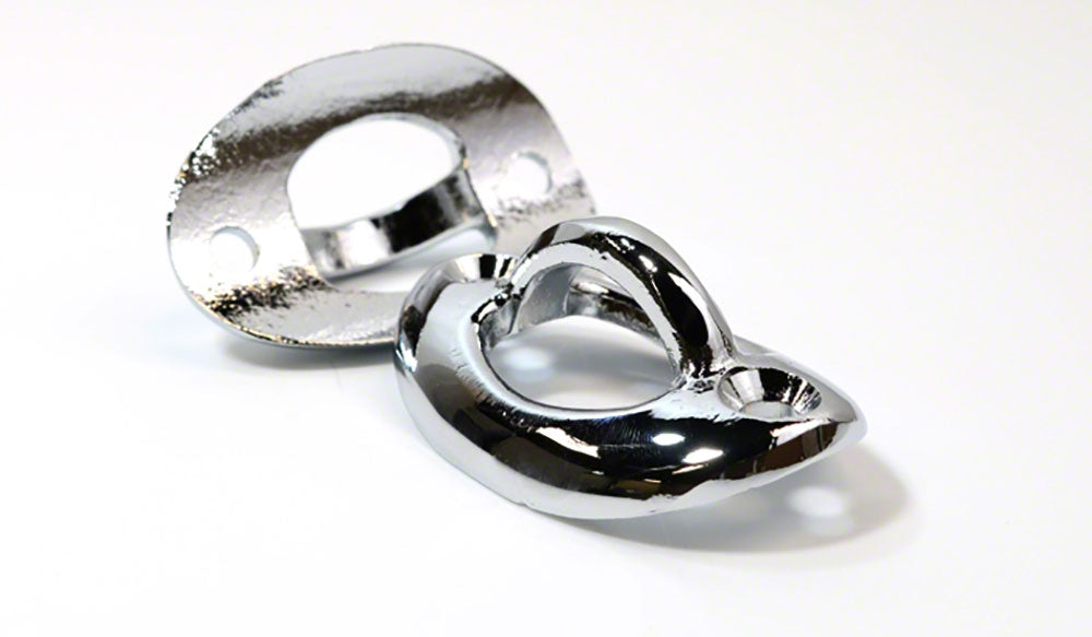 Curved Oval Rope Eyes with Screw - Chrome-Plated Brass - Set of 2