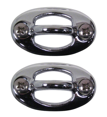 Curved Oval Rope Eyes with Screw - Chrome-Plated Brass - Set of 2