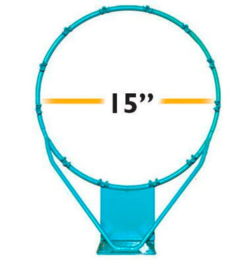 Junior Hoop Basketball Rim - 15 Inches Vinyl Coated Stainless Steel