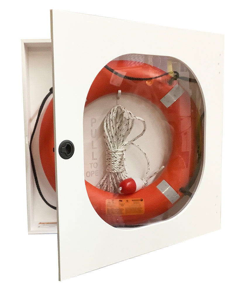 Life Ring Cabinet - 20 Inch with Orange Ring Buoy