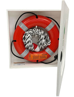 Safety Station Cabinet Equipped With 20 Inch USCG Life Ring Buoy and Throw Line - Orange