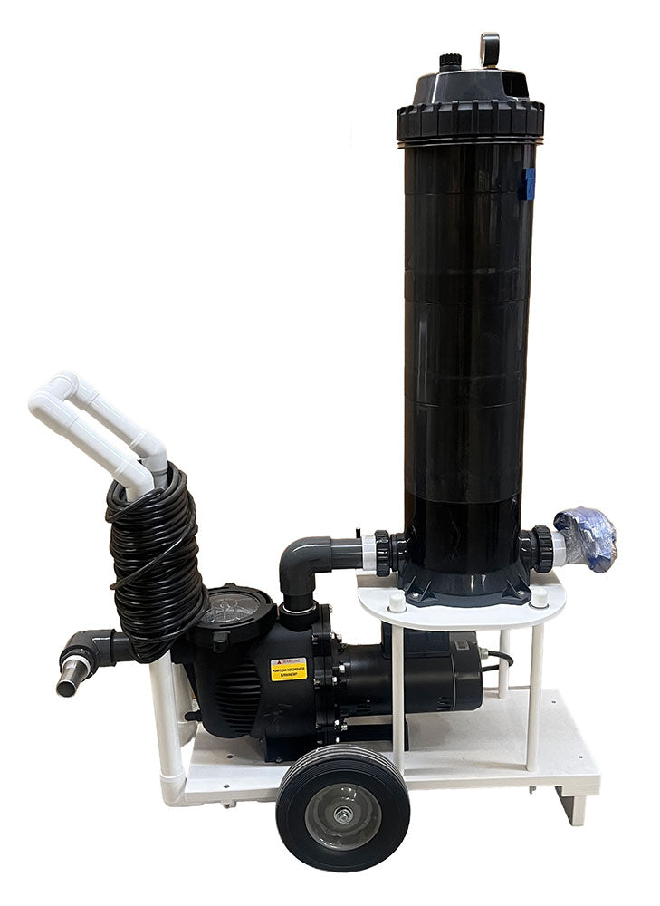 Portable Pool Vacuum System with 1 HP Pump and 150 SF Cartridge Filter - 50 Foot Cord