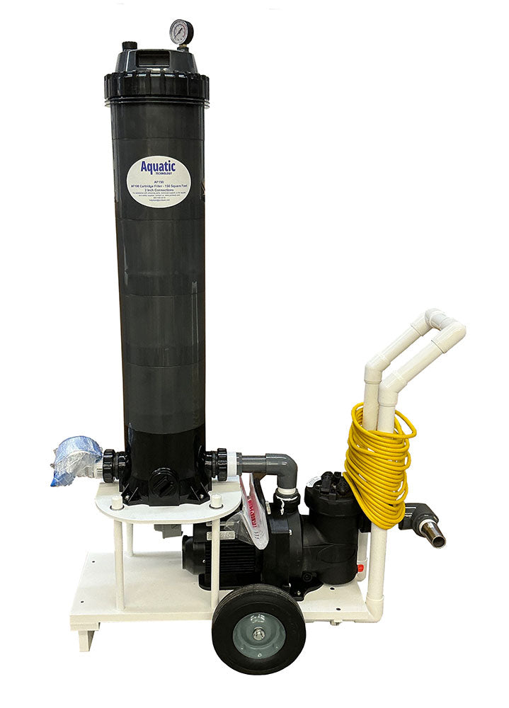 Portable Pool Vacuum System with 1 HP Pump and 150 SF Cartridge Filter - 115 Volts - 100 Foot Cord