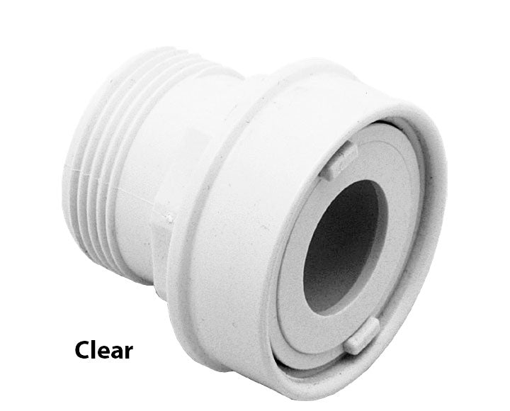 Return Extended Fitting With 1 Inch Eyeball and Nut - 1-1/4 Inch MPT - Clear