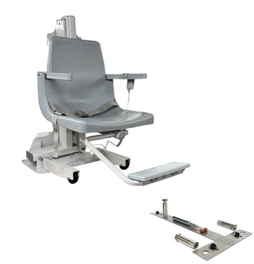 Commercial C-375 Portable Pool Lift With Tri-Point Drop-In Anchor - 375 Pound Capacity