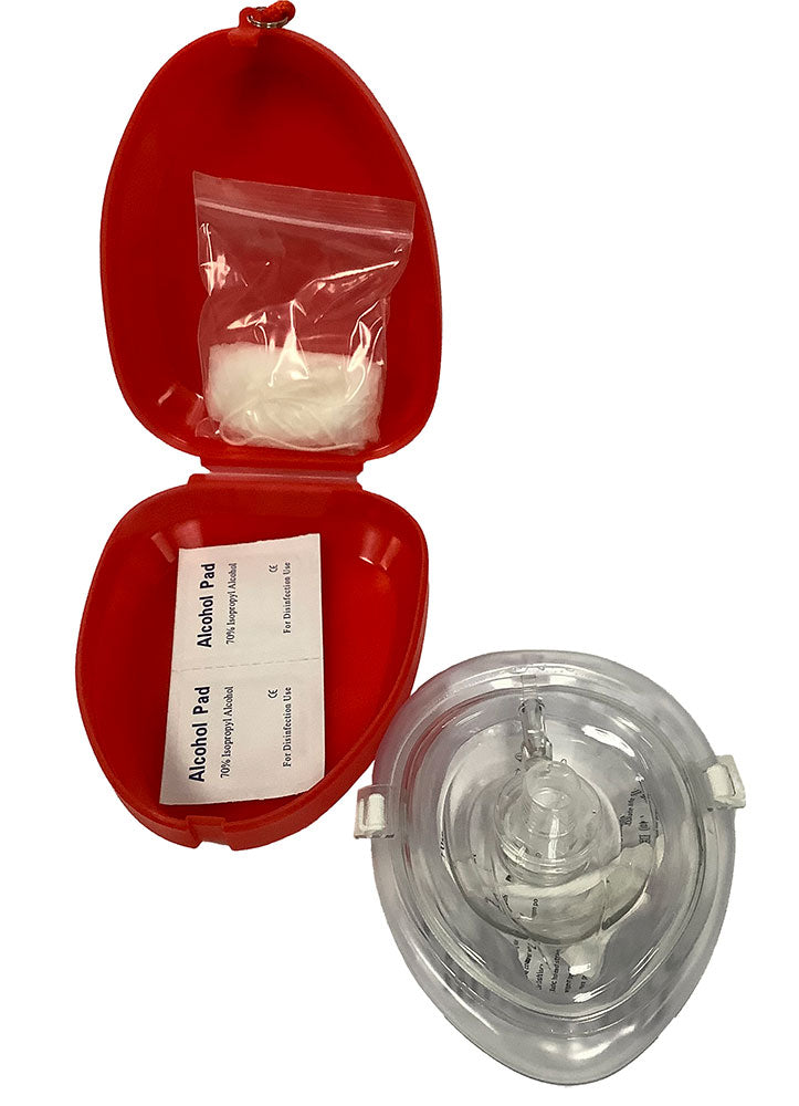 CPRM - CPR Pocket Resuscitator Adult Mask with Hard Case - Red