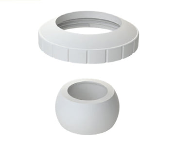Long Eyeball and Locking Ring - 1-1/2 Inch FTP - 3/4 Inch Orifice - Clear