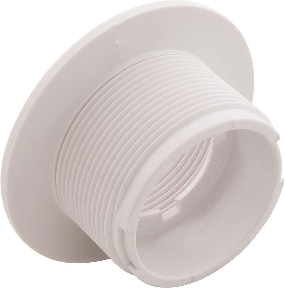 Large Wall Fitting - 1-1/2 Inch Threaded OD - 2 Inch Inside Pipe - White