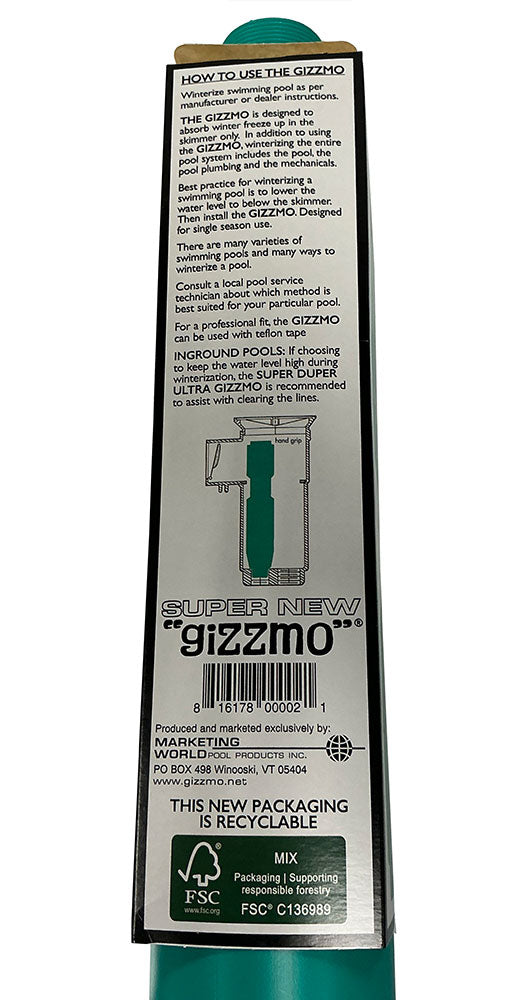 Gizzmo Super Skimmer Plug - 16 Inches Length With 1-1/2 and 2 Inch Threads