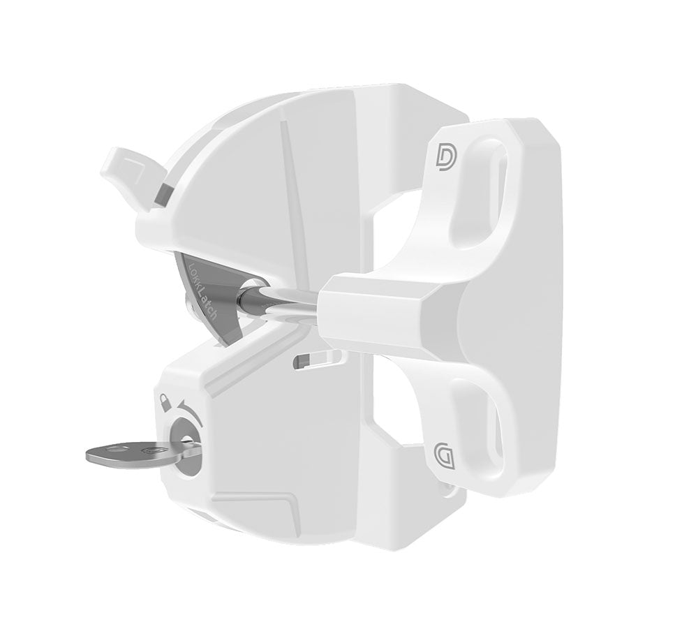 Lokk Latch Key-Lockable Gate Latch With External Access - White