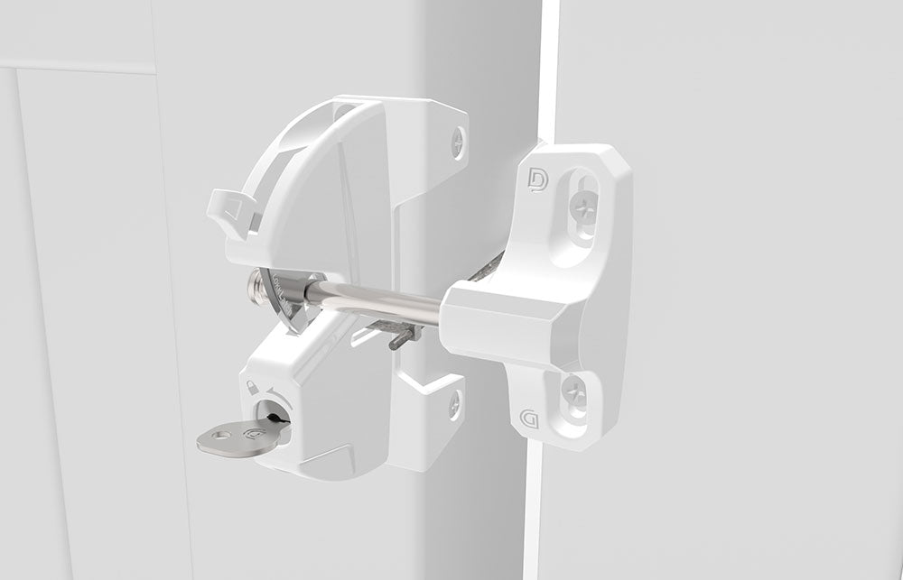 Lokk Latch Key-Lockable Gate Latch With External Access - White