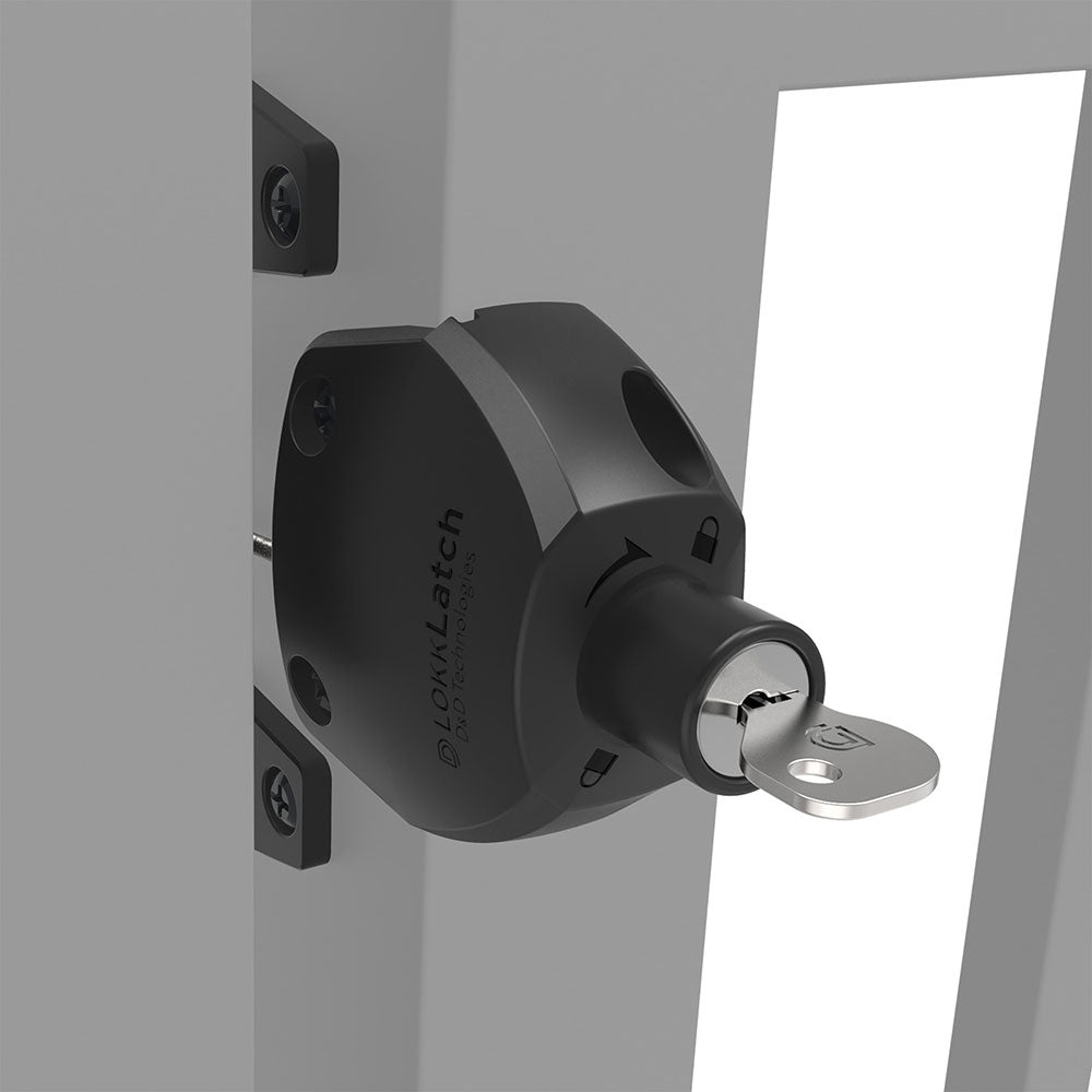 Lokk Latch Key-Lockable Gate Latch With External Access - Black