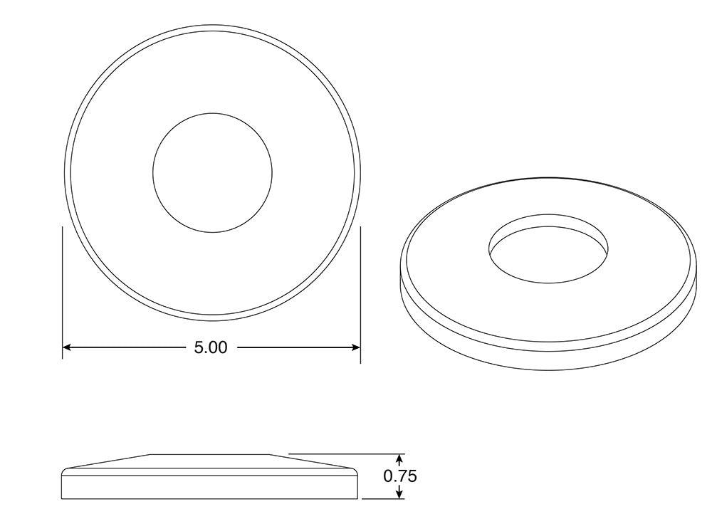 Cycolac Escutcheon Plates - 1.90 Inch OD - White - Pair