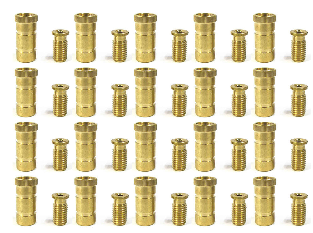 Screw-Type Brass Safety Cover Anchors - Threaded - Pack of 20