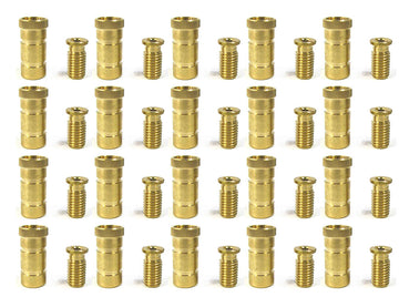 Screw-Type Brass Safety Cover Anchors - Threaded - Pack of 20