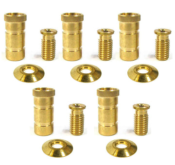 Screw-Type Brass Safety Cover Anchors and Flanges - Threaded - Pack of 5