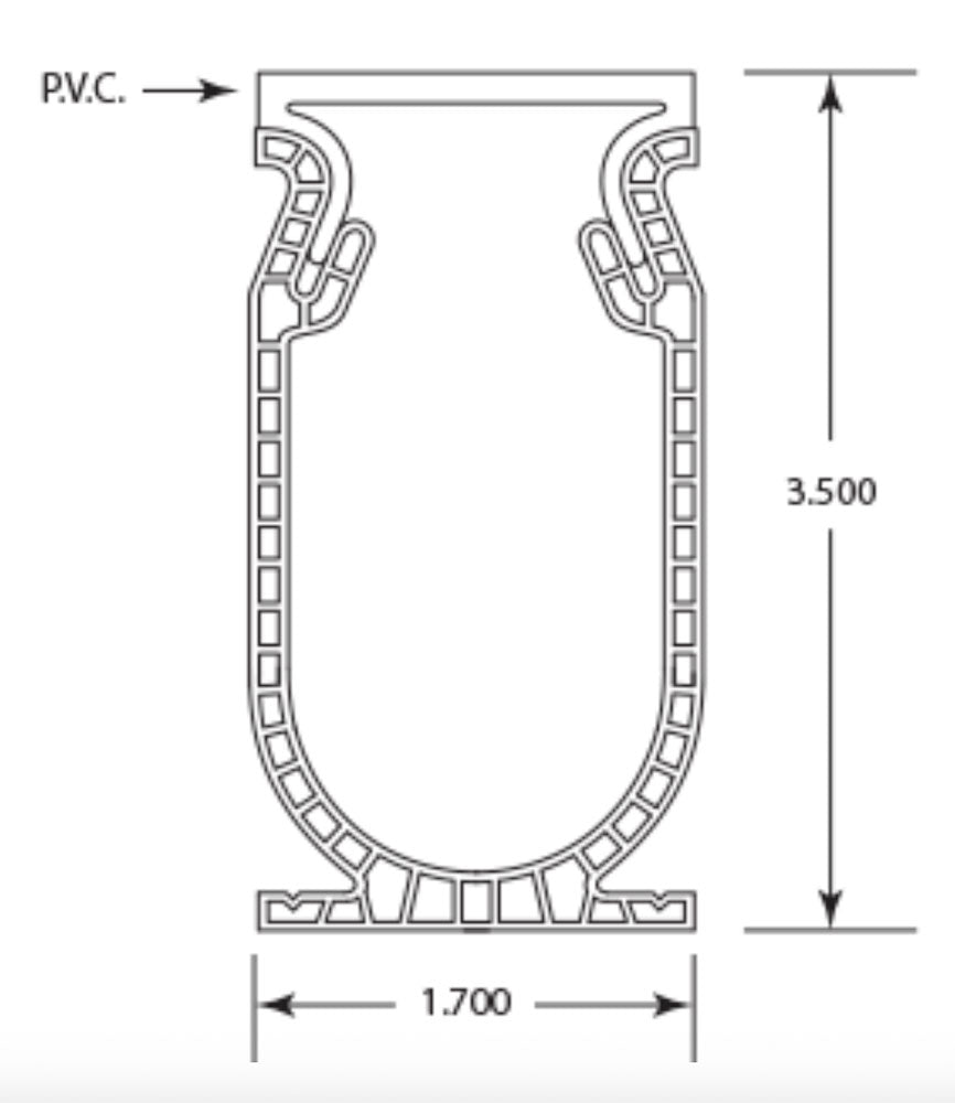 Frontier Deck Drain Pro - 1.7 Inch Width - Gray - 5 Foot Length