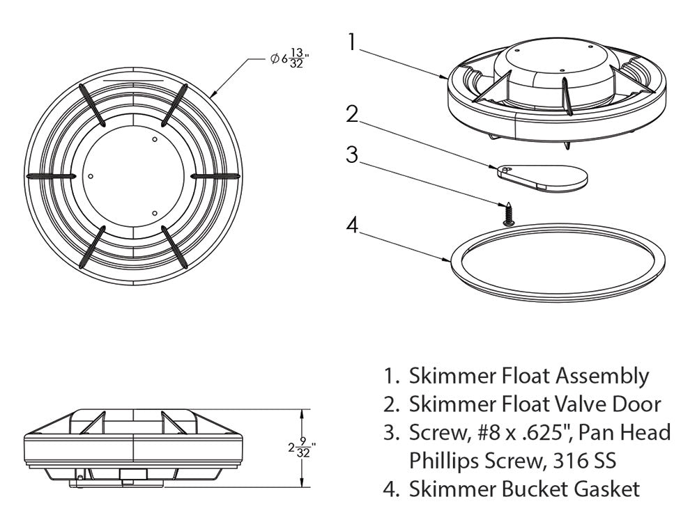 Skimmer Float Assembly - White