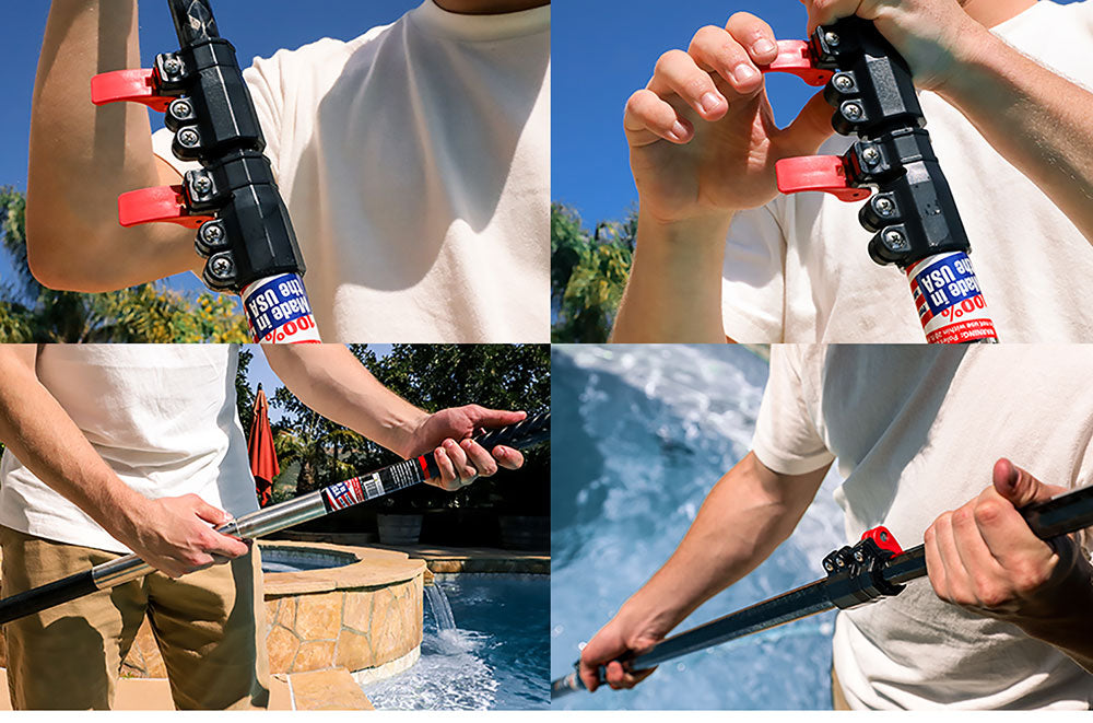 Skimlite Pool Pole - 8 to 16 Foot Carbon Fiber Pole - Lever Lock Skimlite Pool Pole - 8 to 16 Foot Carbon Fiber Pole - Lever Lock