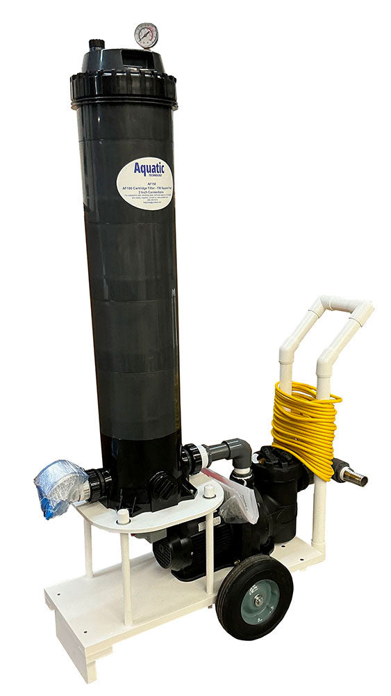 Portable Pool Vacuum System with 1 HP Speck Pump and 100 SF Cartridge Filter - 115 Volts - 50 Foot Cord