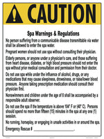 Wyoming Spa Warnings and Regulations Caution Sign - 18 x 24 Inches on Heavy-Duty Aluminum