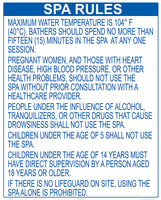 Oregon Spa Rules Sign - 24 x 30 Inches on Styrene Plastic